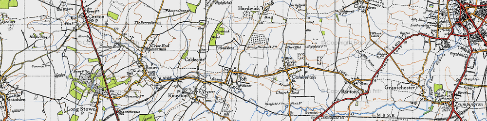 Old map of Toft in 1946