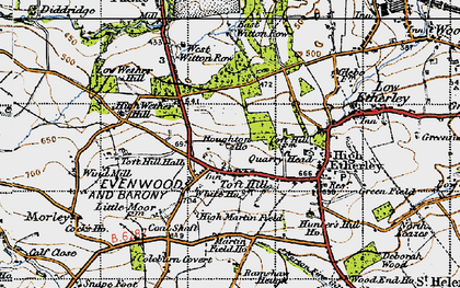 Old map of Toft Hill Hall in 1947
