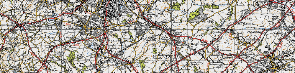 Old map of Toftshaw in 1947