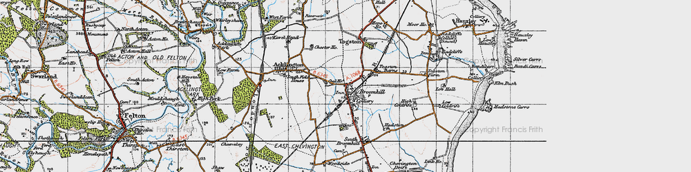 Old map of Togston in 1947