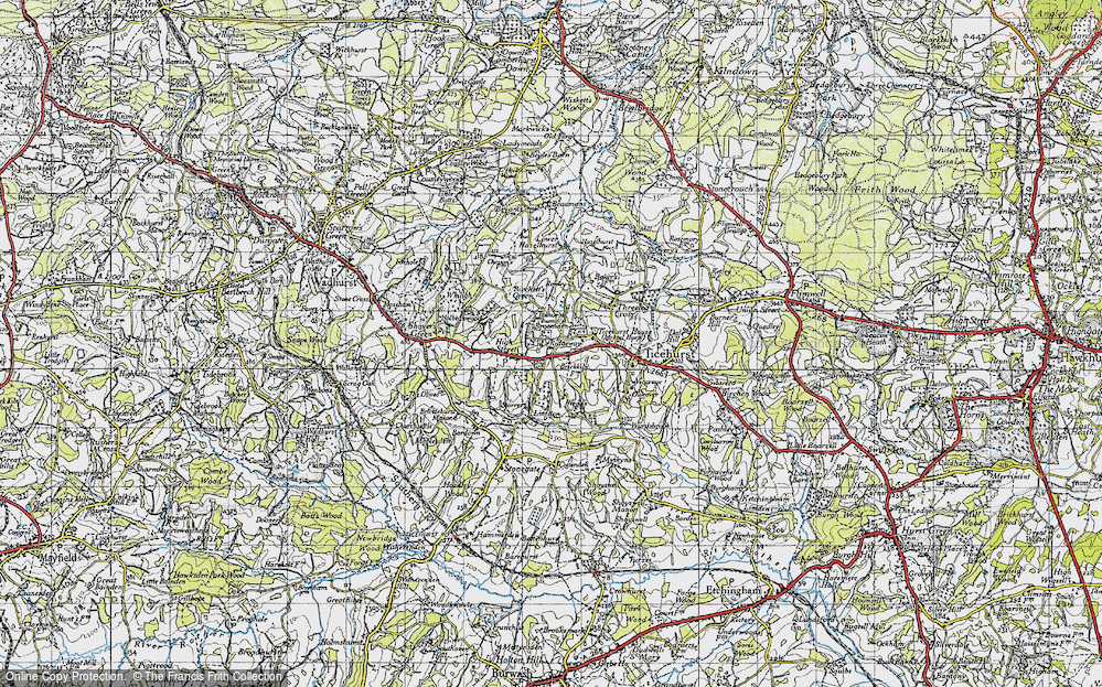 Old Map of Historic Map covering Broomden in 1940