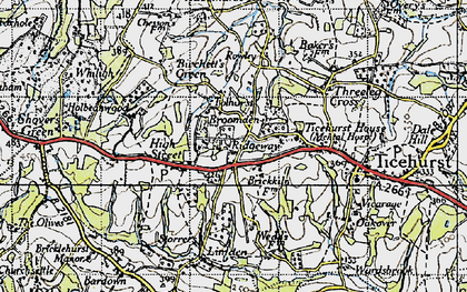 Old map of Ticehurst Ho in 1940