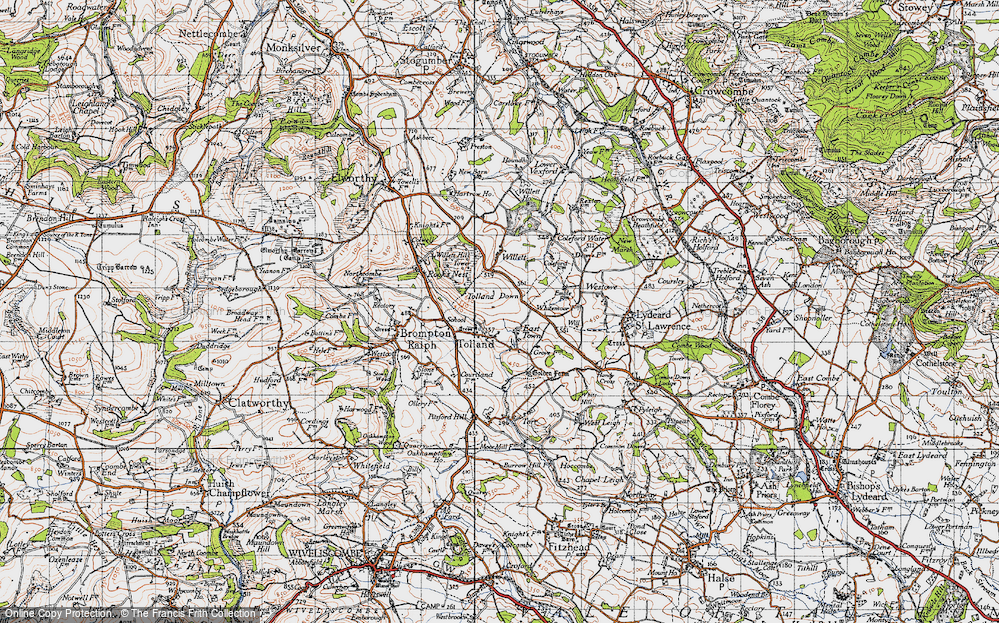Old Map of Tolland, 1946 in 1946