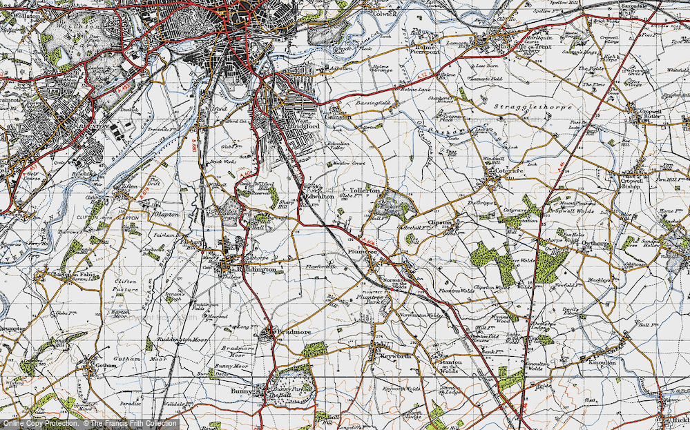 Old Map of Tollerton, 1946 in 1946