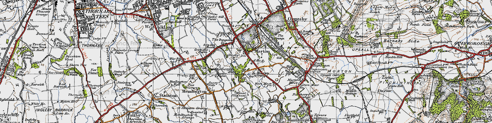 Old map of Tollesby in 1947