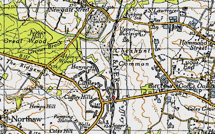 Old map of Tolmers in 1946