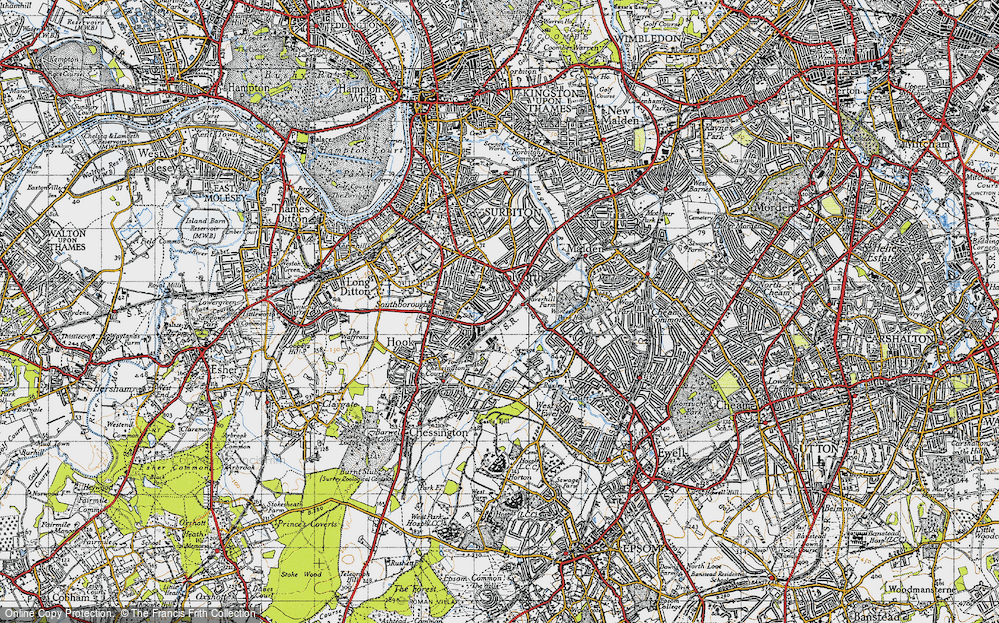 Old Map of Tolworth, 1945 in 1945