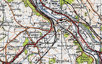Old map of Ton-teg in 1947