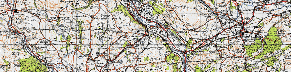 Old map of Ton-teg in 1947