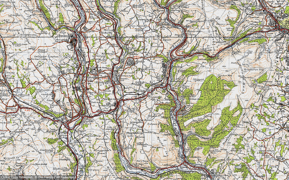 Old Map of Ton-y-pistyll, 1947 in 1947