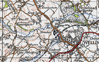 Old map of Tone in 1946