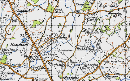 Old map of Tong in 1940