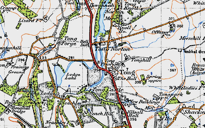 Old map of Tong in 1946