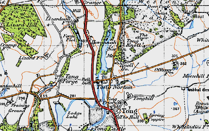 Old map of Tong Norton in 1946