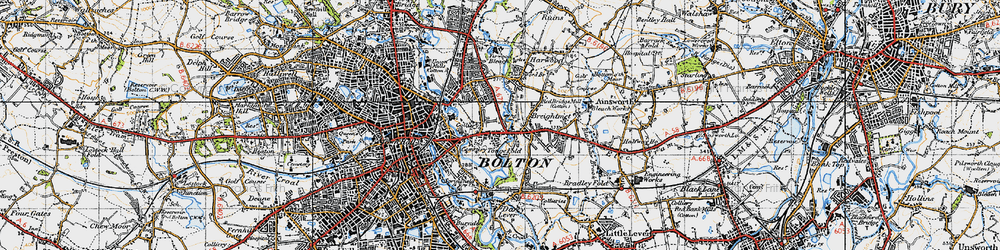 Old map of Tonge Fold in 1947