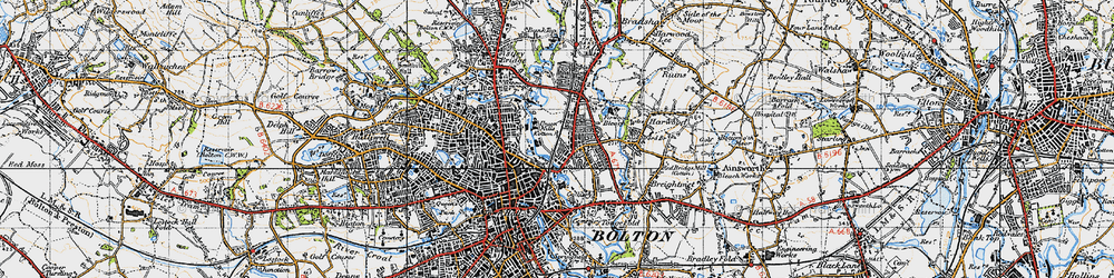 Old map of Tonge Moor in 1947