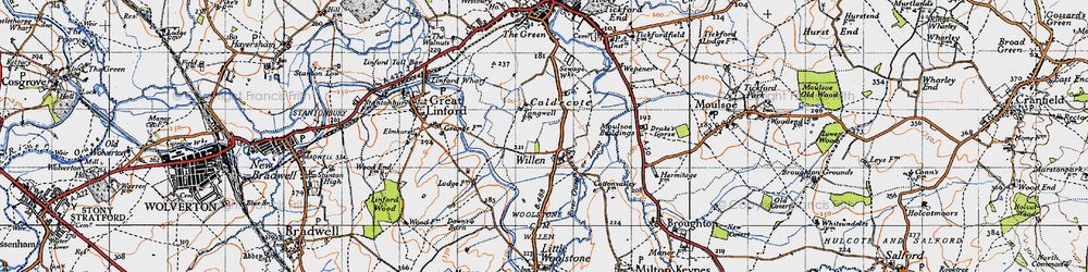 Old map of Tongwell in 1946