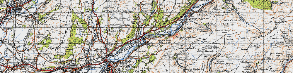 Old map of Tonna in 1947