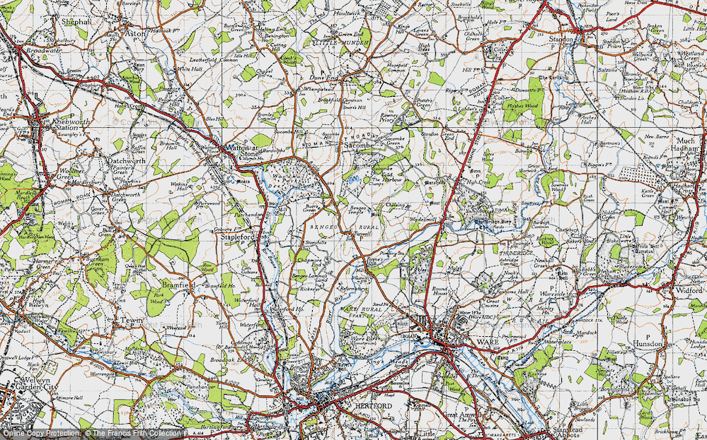 Old Map of Tonwell, 1946 in 1946