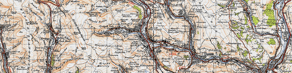 Old map of Tonypandy in 1947