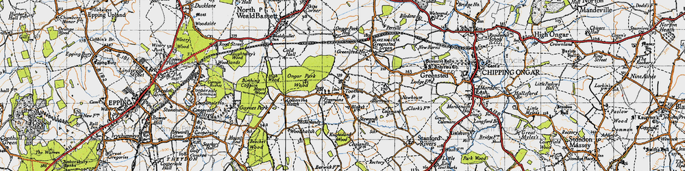Old map of Toot Hill in 1946