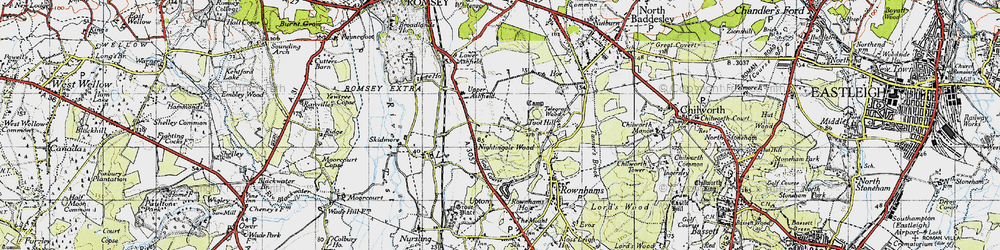 Old map of Toothill in 1945