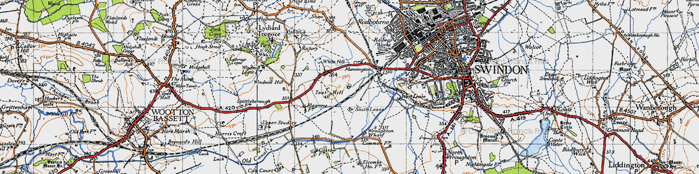 Old map of South Leaze in 1947