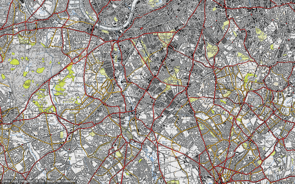 Old Map of Tooting, 1945 in 1945