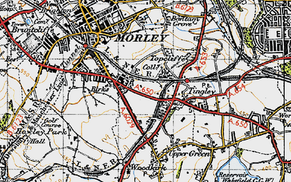 Old map of Topcliffe in 1947