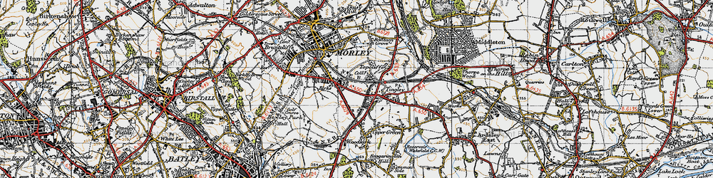 Old map of Topcliffe in 1947