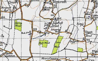 Old map of Topcroft Street in 1946
