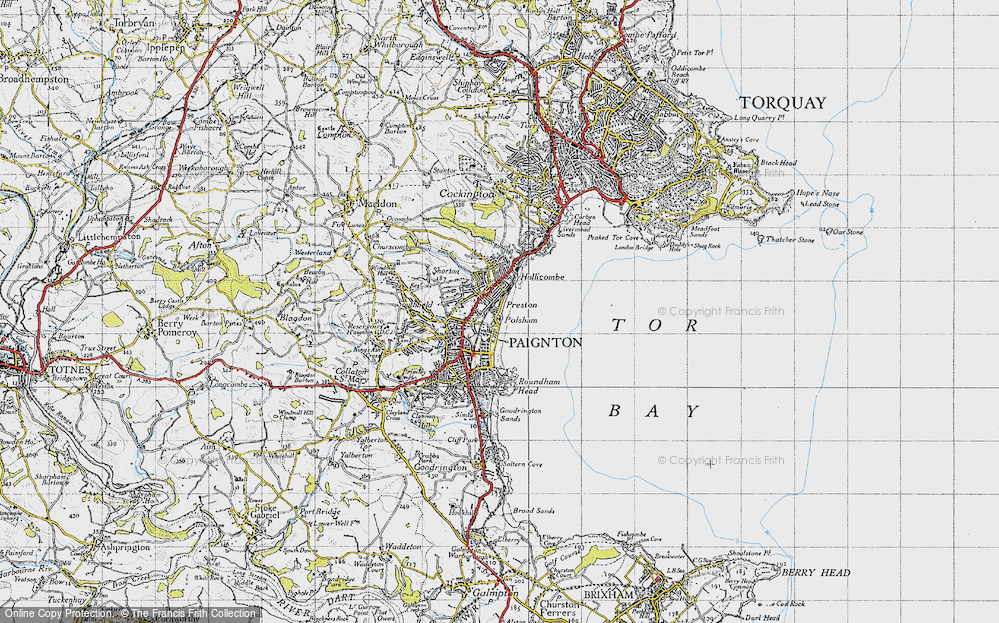 Historic Ordnance Survey Map Of Torbay 1946 Francis Frith