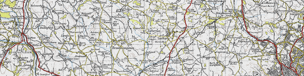 Old map of Torbryan in 1946
