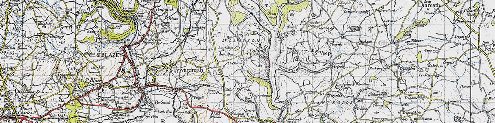 Old map of Leyonne in 1946