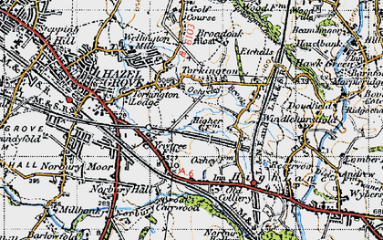 Old map of Torkington in 1947