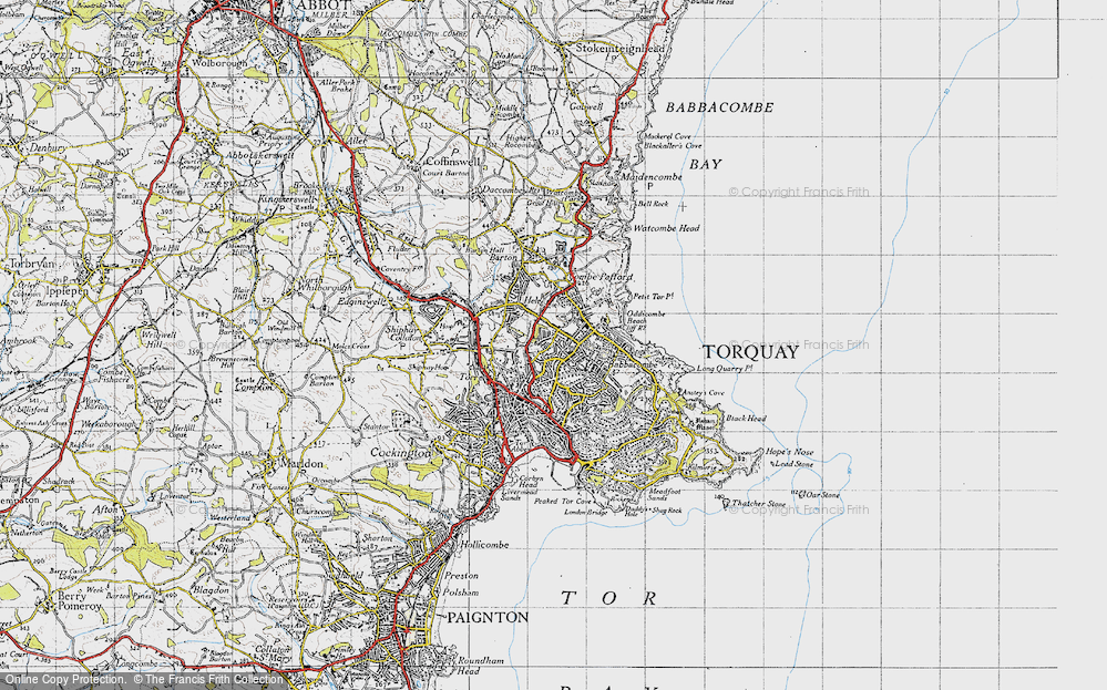 Old Map of Torquay, 1946 in 1946