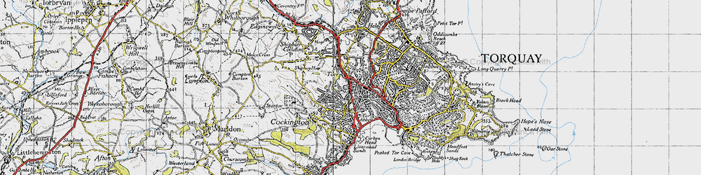 Old map of Torre in 1946