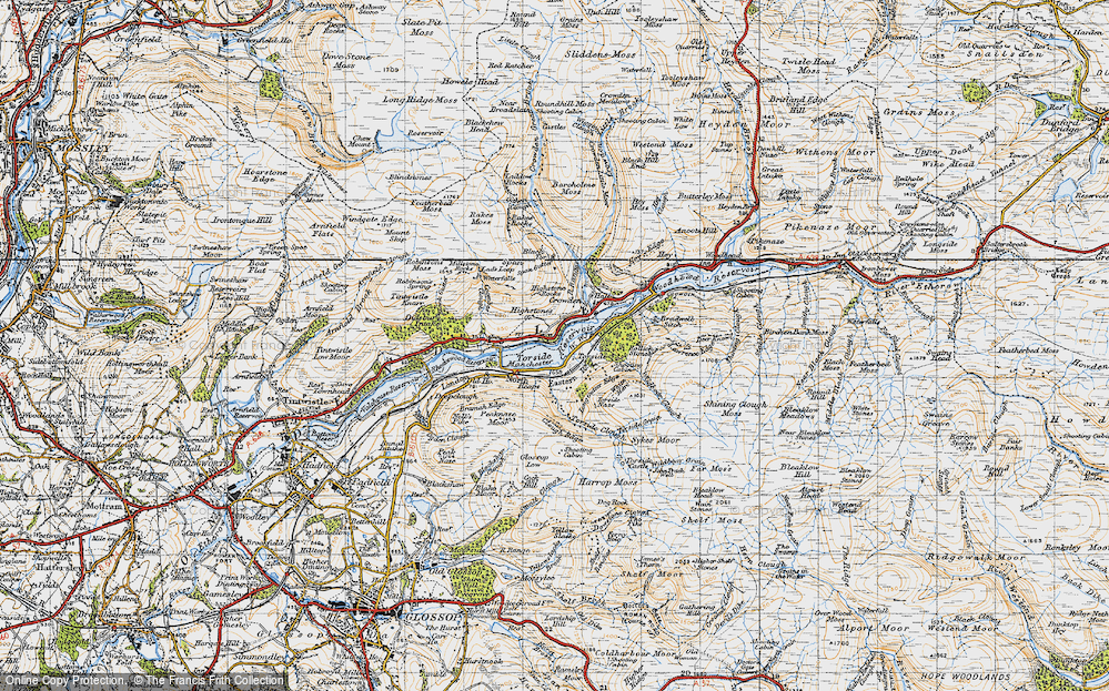 Old Map of Torside Reservoir, 1947 in 1947