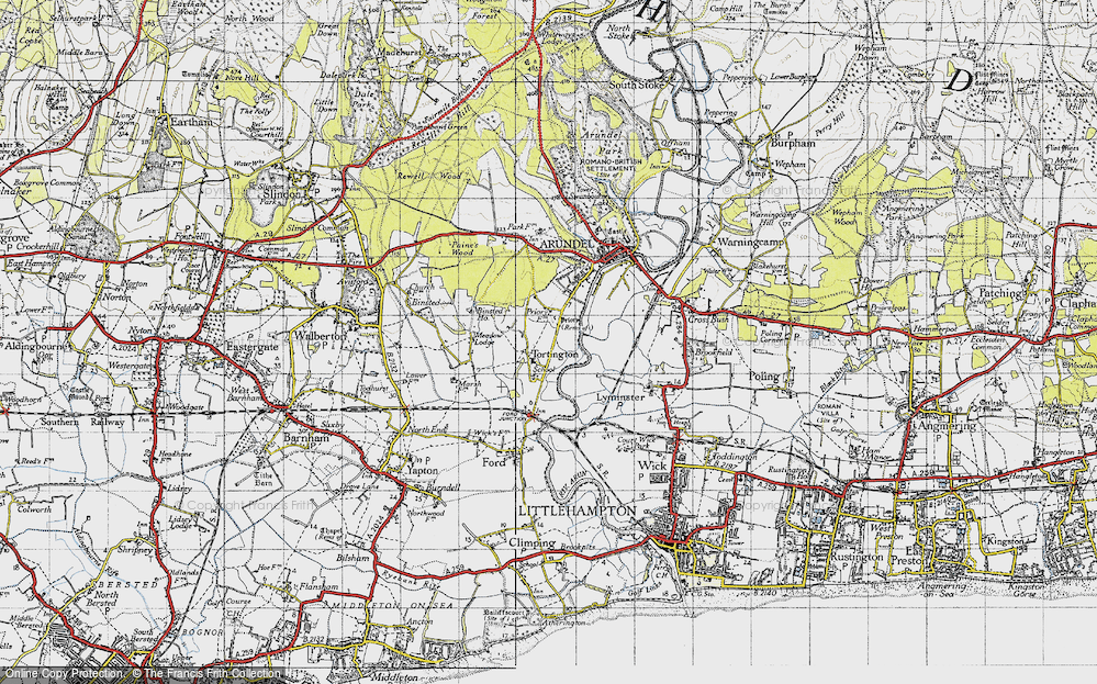 Old Map of Tortington, 1945 in 1945