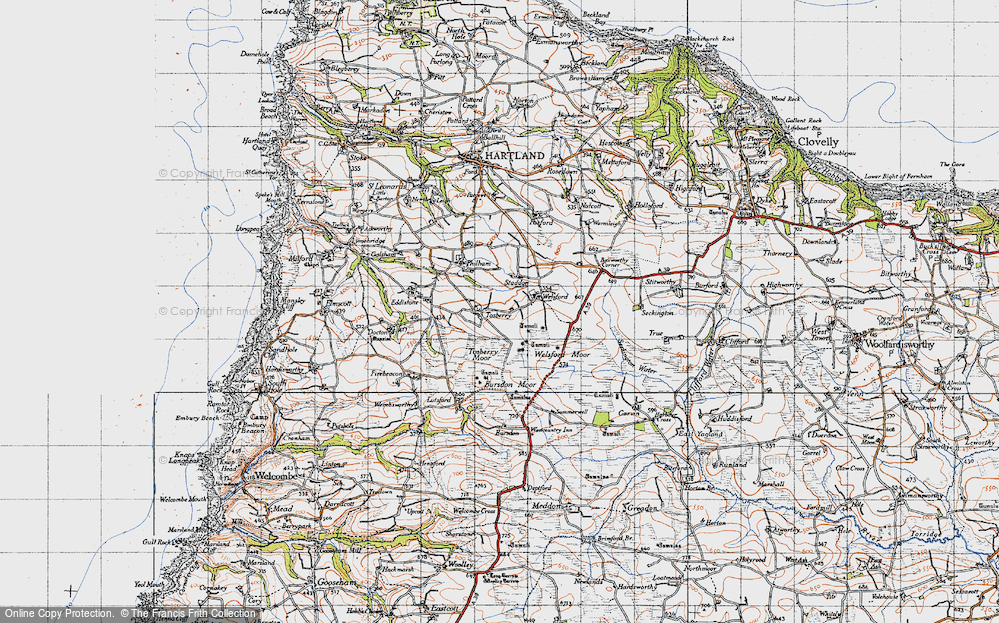 Old Map of Tosberry, 1946 in 1946