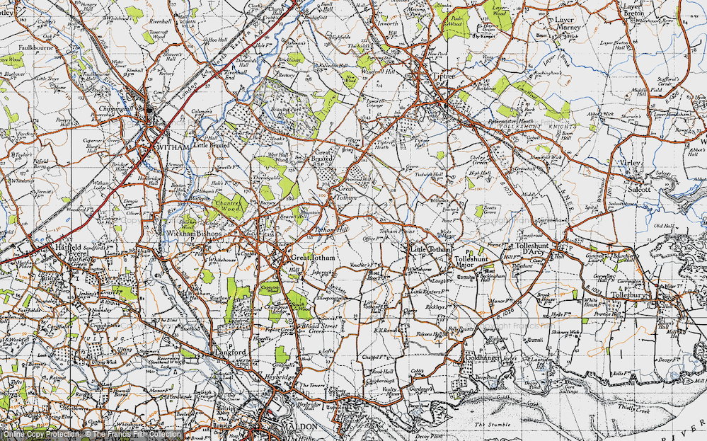 Old Map of Totham Hill, 1945 in 1945