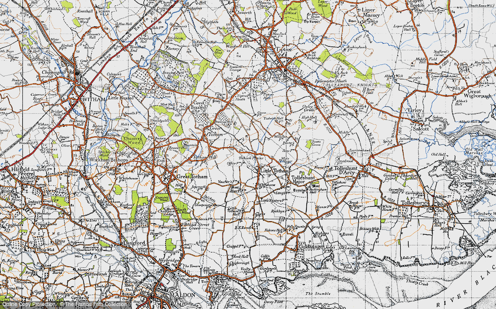 Old Map of Totham Plains, 1945 in 1945