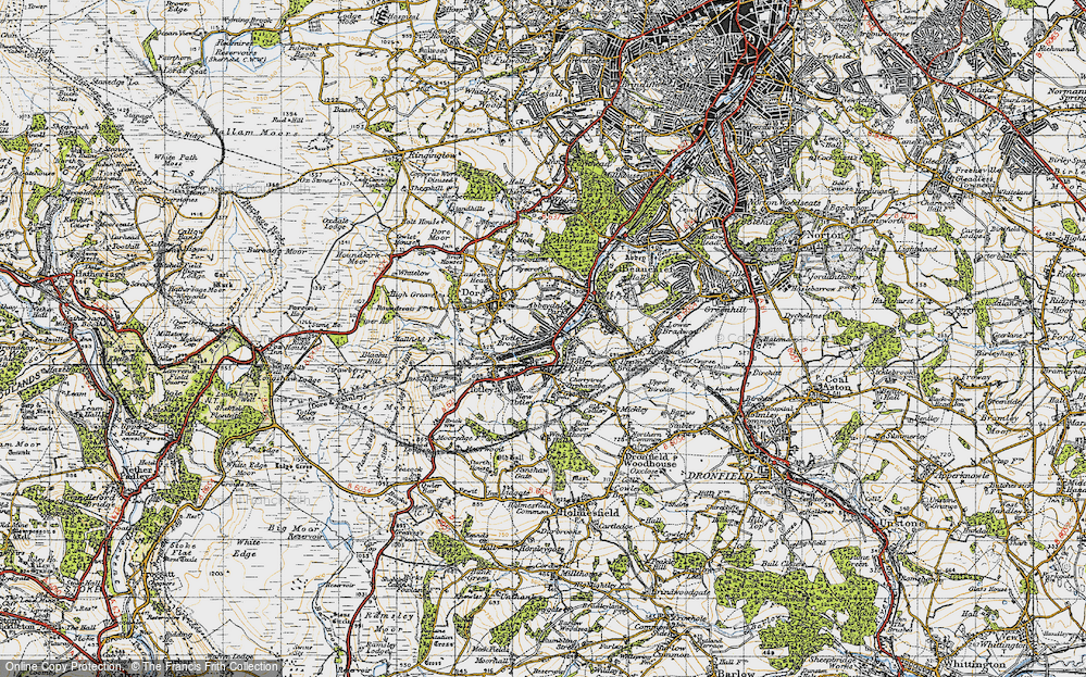 Old Map of Totley Brook, 1947 in 1947