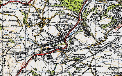 Old map of Totley Brook in 1947