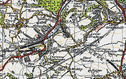 Old map of Totley Rise in 1947