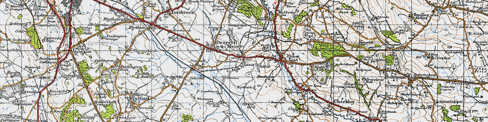 Old map of Totmonslow in 1946