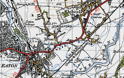 Old map of Toton in 1946