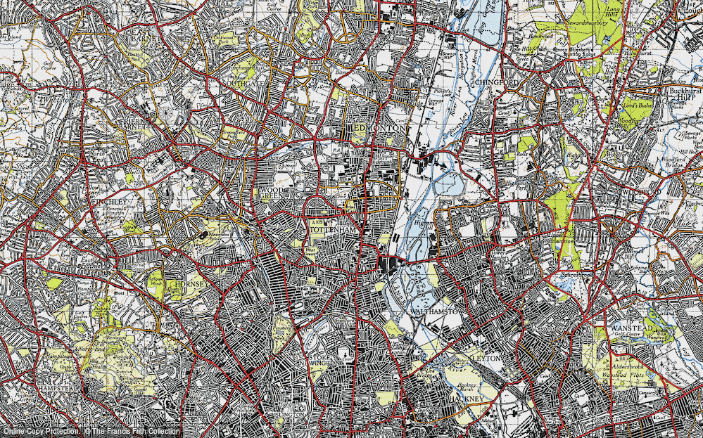 Old Map of Tottenham, 1946 in 1946