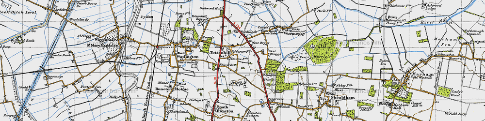 Old map of Westbriggs Wood in 1946
