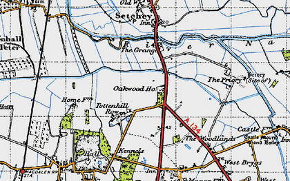 Old map of Tottenhill Row in 1946